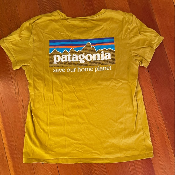 3/$20!! PATAGONIA P-6 MISSION ORGANIC T-SHIRT WOMEN'S - YELLOW/MUSTARD - Picture 4 of 5
